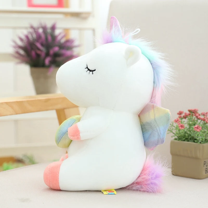 Cartoon Dream Unicorn Plush Toys Lovely Heart Unicorn With Wing Fluffy Dolls Soft Stuffed Animal Pillow Girls Boys Birthday Gift