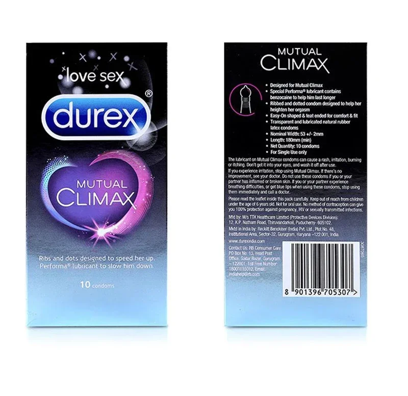 Durex Dotted Delay Condom 10Pcs Extra Time Intimate Product Long-lasting Ultra Thin Latex Penis Sleeve for Men Contraception