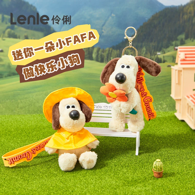 Anime gromit pelúcia wallace brinquedos dos desenhos animados cães kawaii saco pingente chaveiro anime filhote de cachorro wallace & gurus bonecas de pelúcia presente aniversário