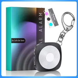 Awapow-alarma de seguridad Personal para mujer, llavero fuerte de 130dB, seguridad antilobo, SOS, luz de seguridad LED de 3 colores, recargable por USB-C