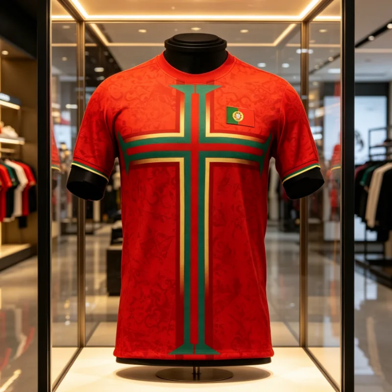 2026 New Portugal 3D Printed Fan Uniform, Suitable for Sports, Leisure, Quick Drying, Breathable Men's Parent-child T-shirt
