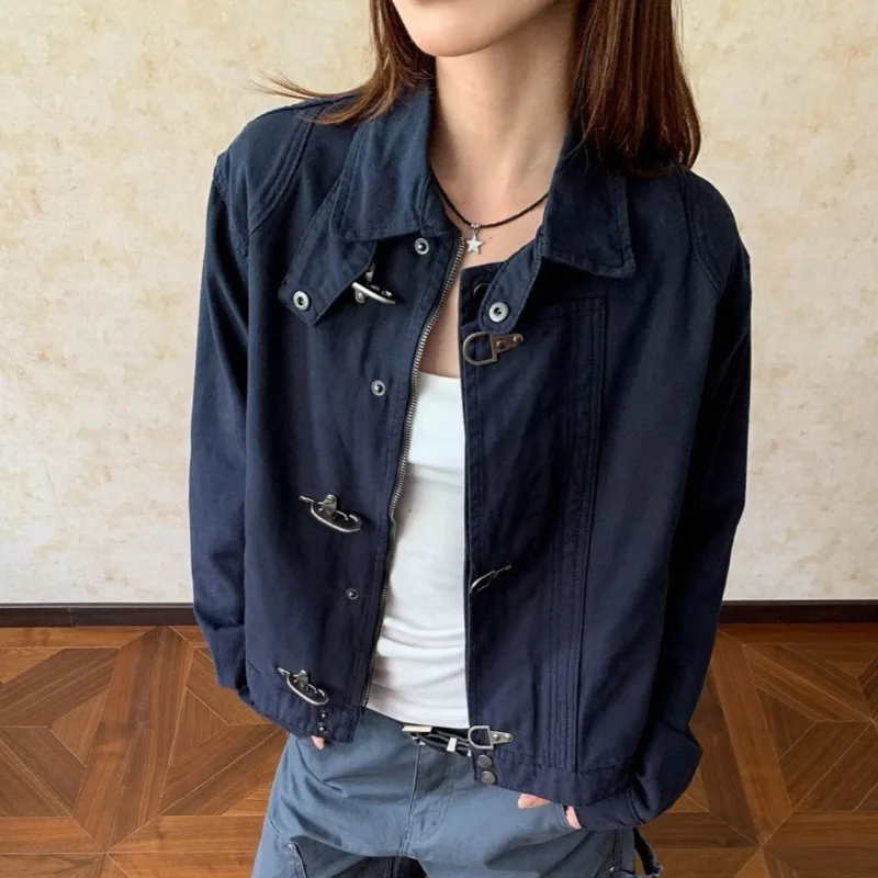 New Japanese Harajuku Simplicity Women Autumn Coat Fashion Trend Versatile Jacket