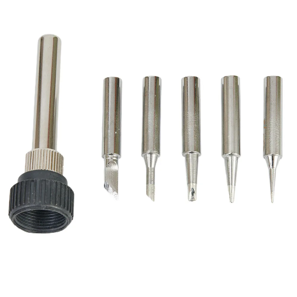 6pcss Soldering Station Soldering Iron Handle Parts Suitable For 900M-T Soldering Iron Tip Sleeve Soldering Tip Welding Tools