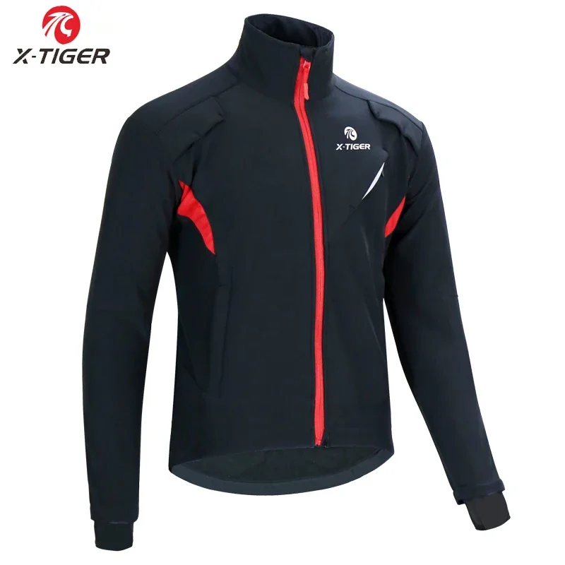 X-TIGER Winter Cycling Jacket Jackets for Man Fleece Thermal Coat Windproof Bicycle Clothing Winter Cycling Sports Clothing