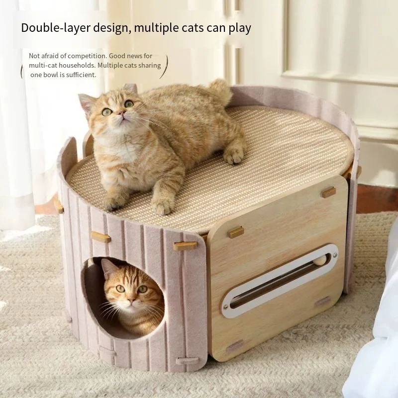 cat-bed-cat-scratching-post-combined-with-felt-mat-double-layered-bed-suitable-all-seasons-made-of-jute-durable-and-non-itchy