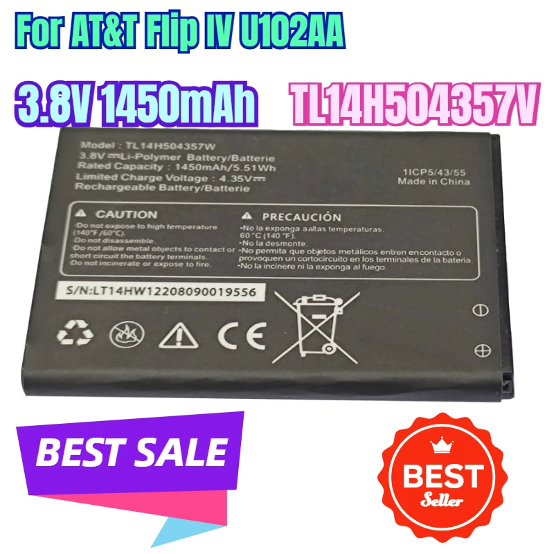 

3.8V 1450mAh Mobile Phone Battery LT14H504357W for AT&T Flip IV U102AA