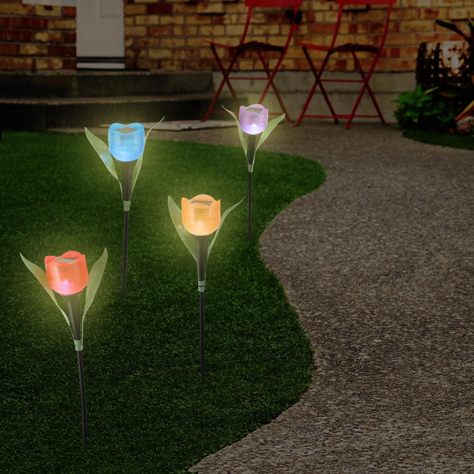 

12Pcs Solar Tulip Lawn Lights Creative LED Garden Lamps Outdoor Decorative Pathway Lighting for Yard Patio Backyard