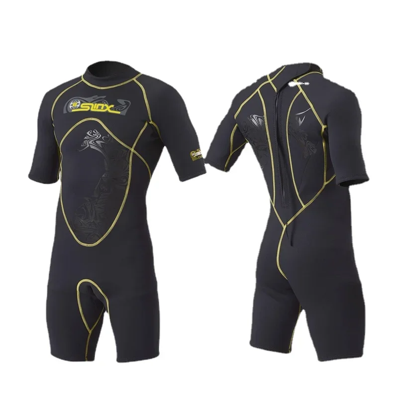 3mm shorty wetsuit mens short sleeve surf wet suit for men kite  jumpsuit kiteing kayaking swimming