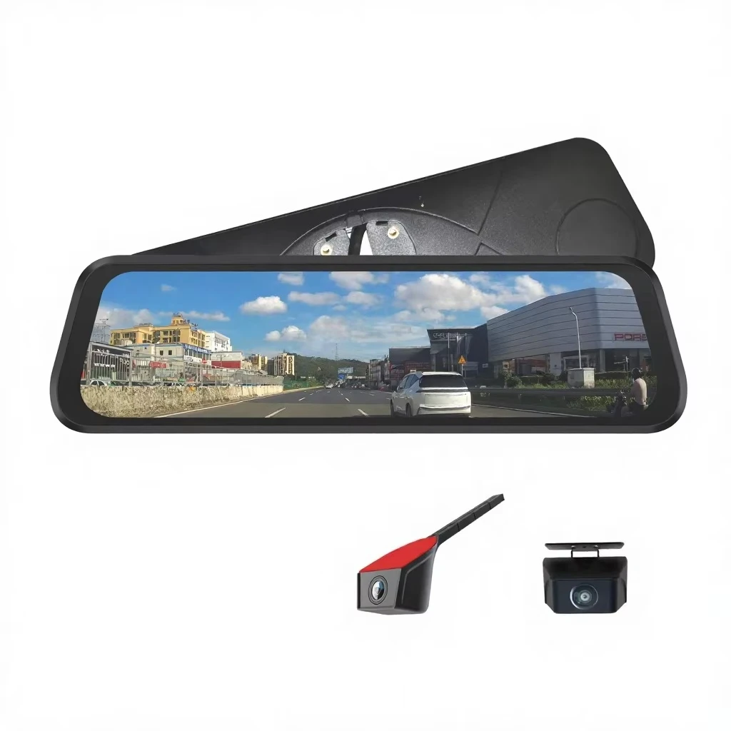 2K+1K Streaming Rearview Dashcam Two 160 Degree Cameras Wide Angle Touch IPS LCD Video Recorder Car Accessories