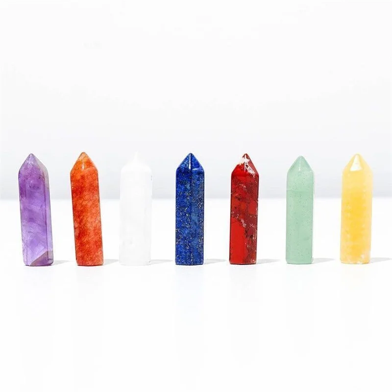 

1 Set 7 Types Crystals Hexagonal Pillar Natural Crystal Raw Stones Ore Specimen Home Decoration Crystal Stone Handicrafts Gift