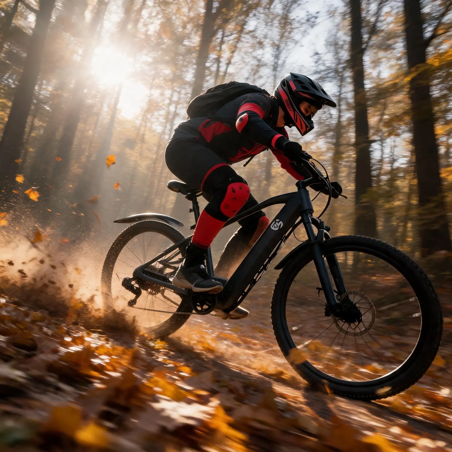 Late Autumn Gravel Wasteland E-bike, 500W motor, mechanical disc brake, pedal assist, removable battery, balanced cooling for variable trail temperatures