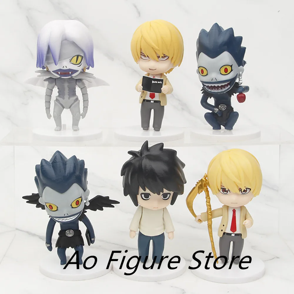 

6pcs Death Note Action Figures Set - Ryuk Rem Yagami L Lawliet Q Version PVC Collectible Ornament Toys for Children's Doll