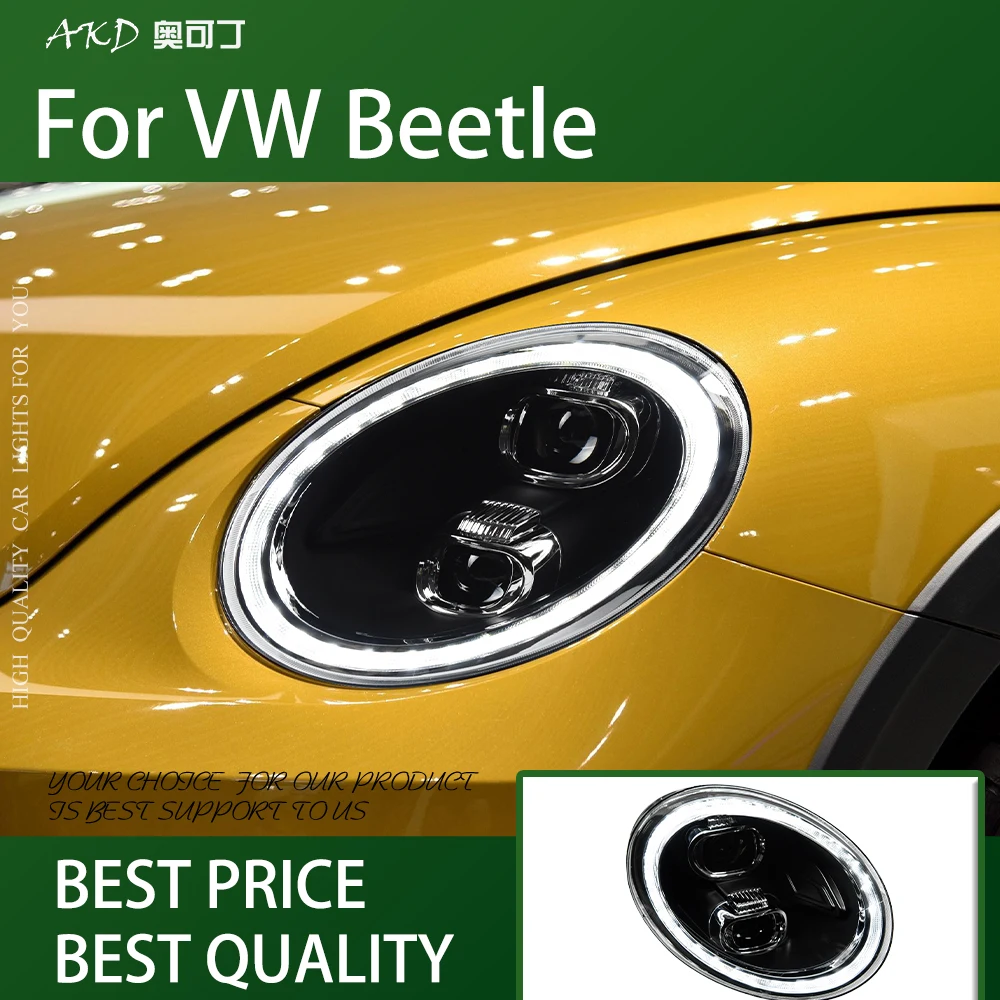 Headlights For VW Beetle 2013-2020 beetle DRL Day Running Light Head Lamp LED Bi Xenon Bulb Fog Lights Tuning Car Accessory