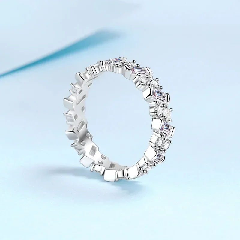 

Super Luxury 3.08ct Full Moissanite Diamond Platinum Rings for Women, Pt950 Wedding Band Jewelry Christmas Gift Certificate