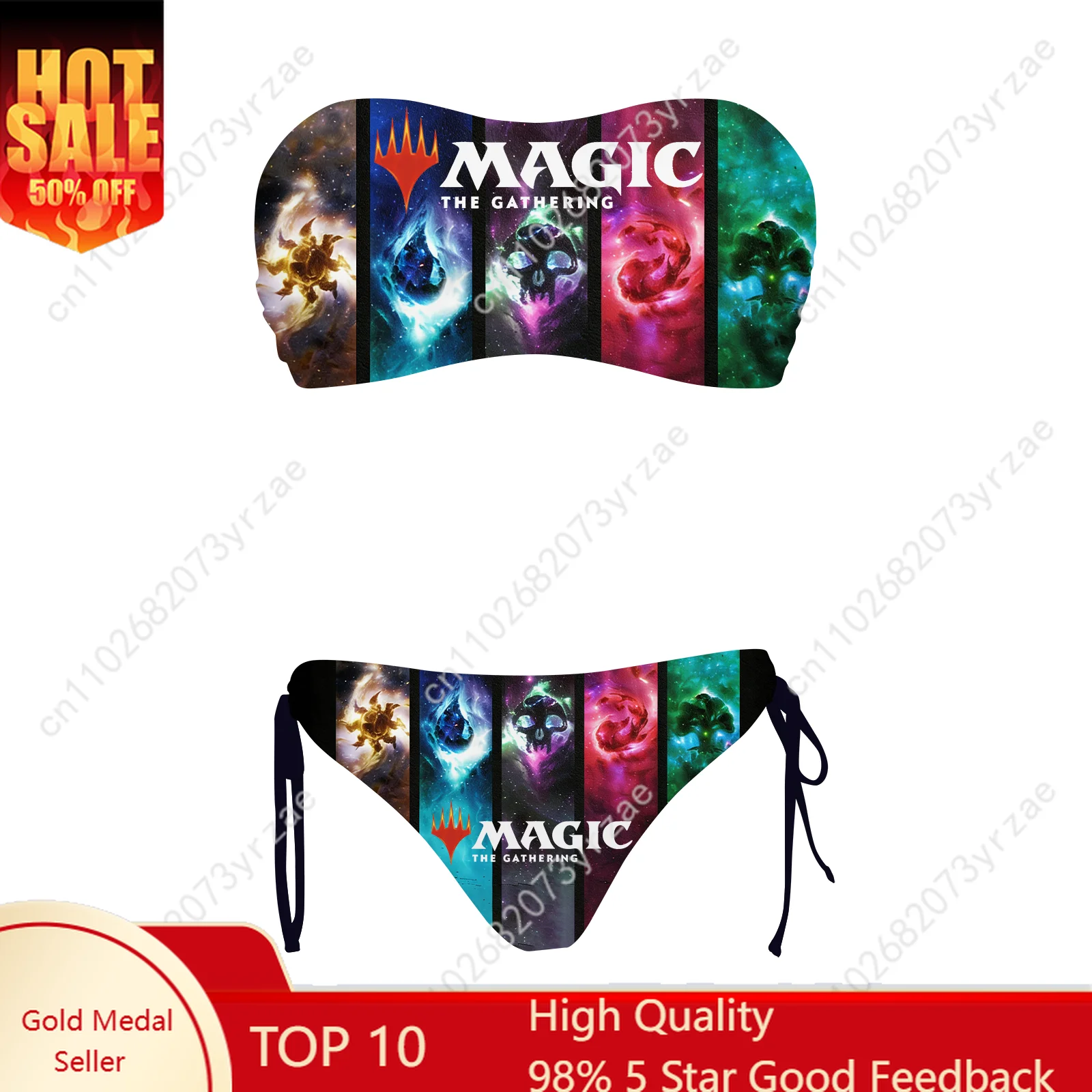 

Magic The Gathering Girls Womens Drawstring Two Piece Set Bathing Suits Fashion Swimwear Pool Party Sexy Bikini Custom Swimsuit