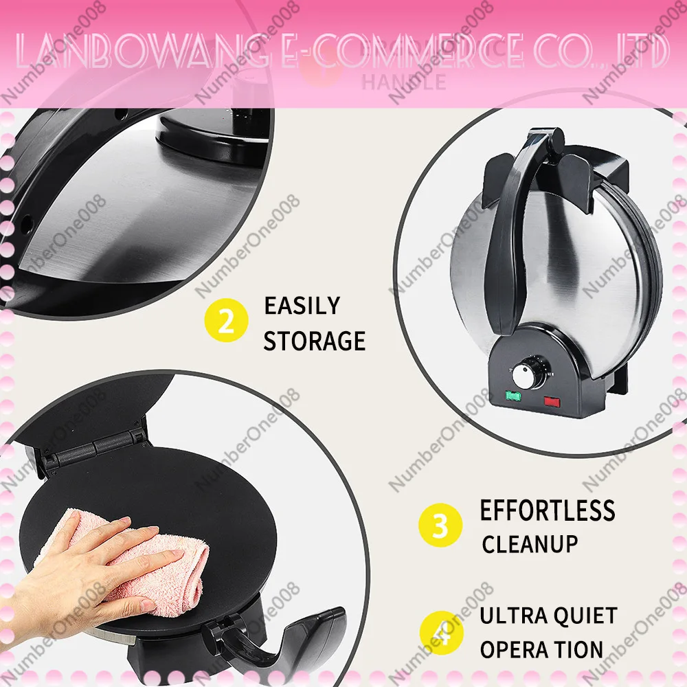 10 Inch Non-Stick Crepe Maker Pancake Tortilla Griddle Adjustable Temperature Electric Cooker For Home Kitchen 110-240V