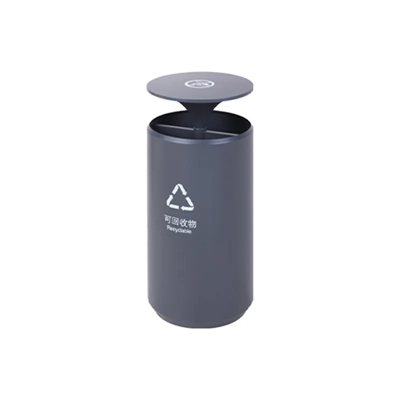 Public area open direct throw commercial trash can double partition
