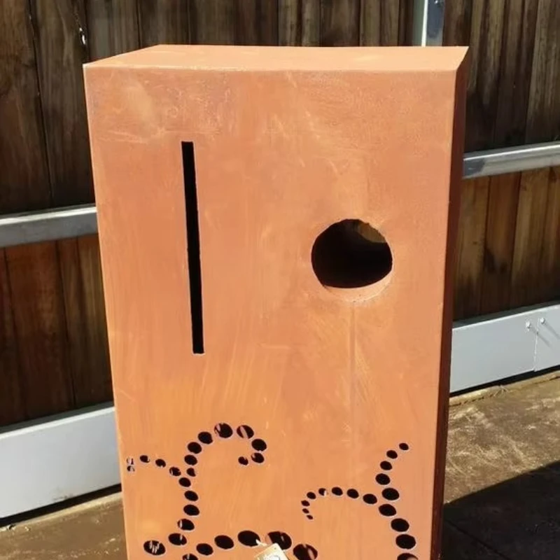 Design Corten Steel Metal Letter Box Durable, Decorative, Free Standing, easy installing, Anti-corrosion