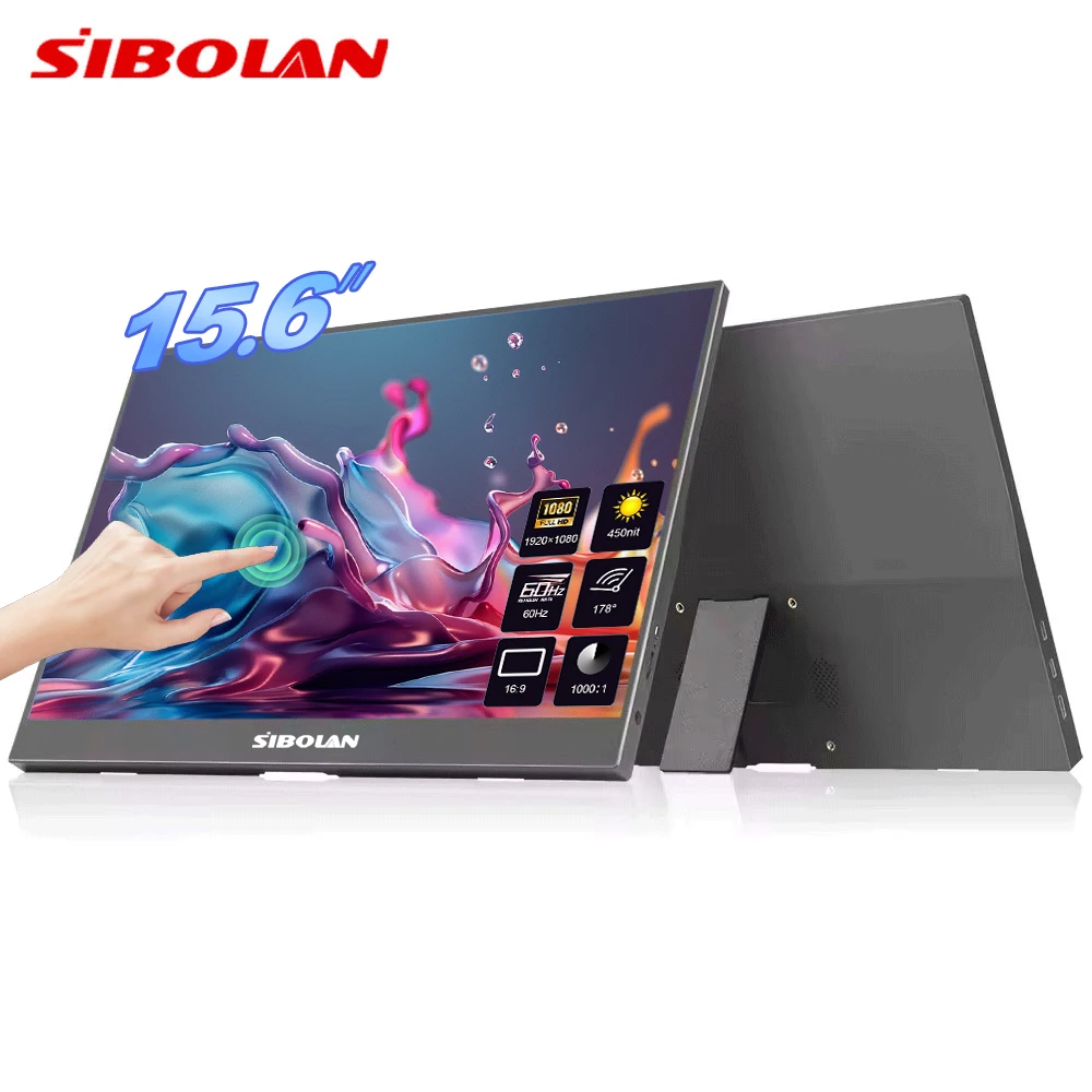 Sibolan 15.6 Inch Touch Screen Portable Monitor 1080P 45srgb 60hz Laptop