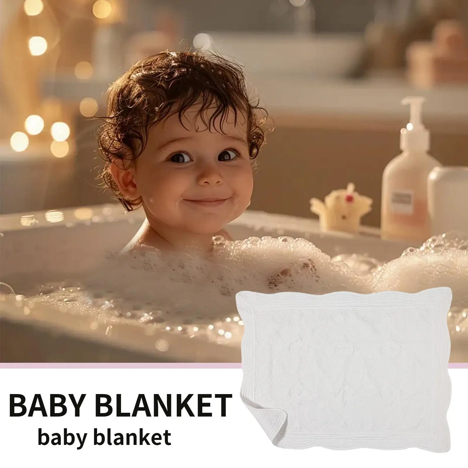 

Toddler Blanket Travel Baby Receiving Blanket Machine-Washable Portable Toddler Nursery Quilt Foldable Swaddling Wrap For
