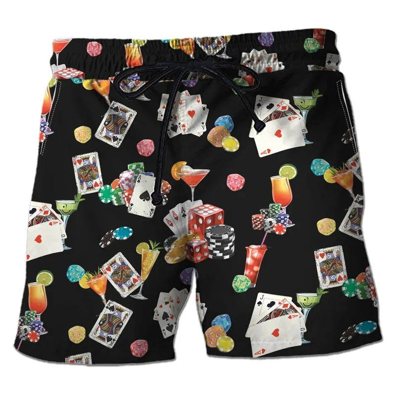 retro-jogando-cartao-grafico-praia-shorts-homens-secagem-rapida-havaiano-shorts-criancas-troncos-de-natacao-verao-impressao-3d-poker-board-shorts