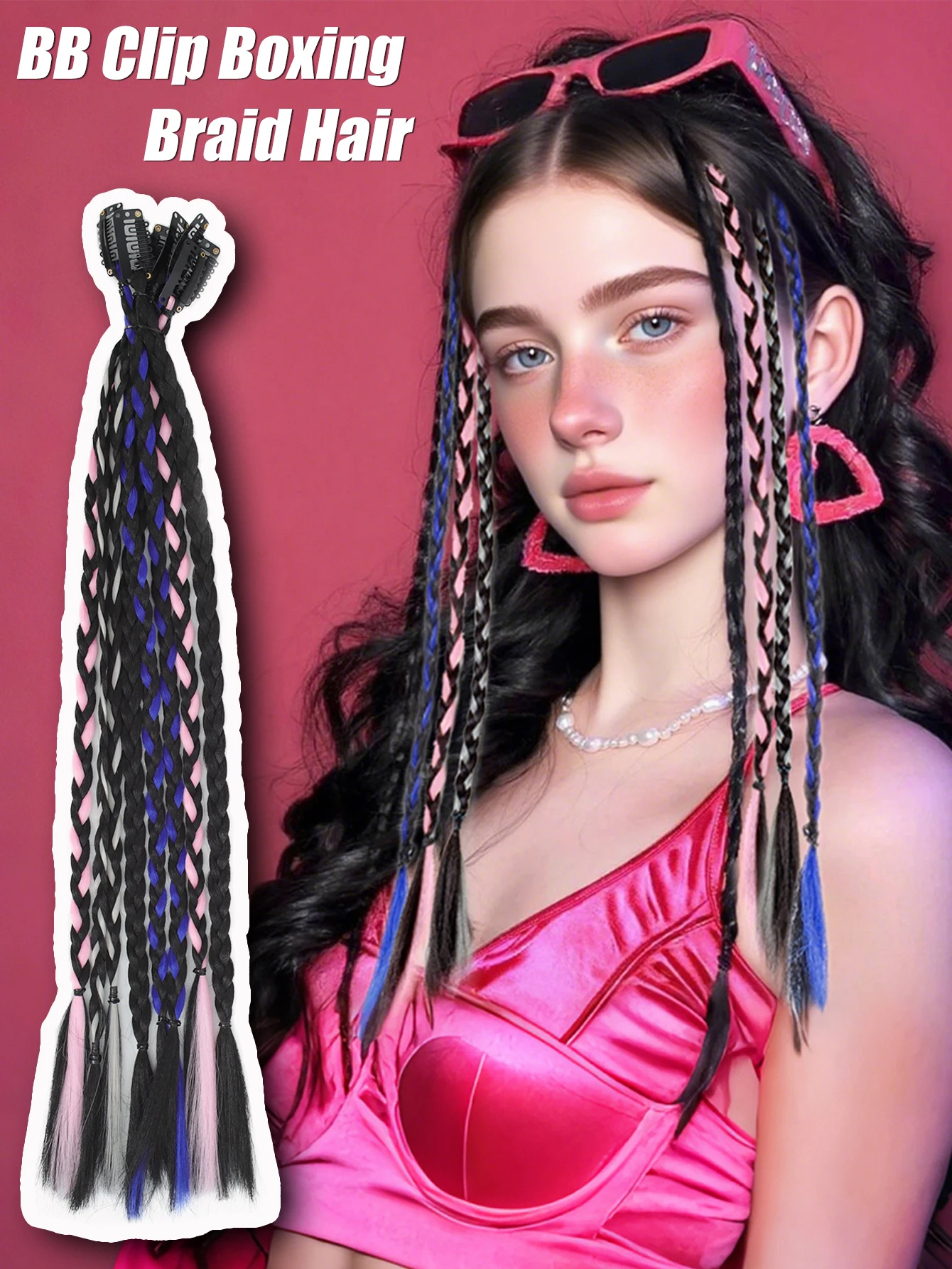

Synthetic 8pcs/pack Boxing Hair Braiding Accessories Braide Fried Dough Twist Braid Traceless Invisible Clip Boxing Braids ﻿