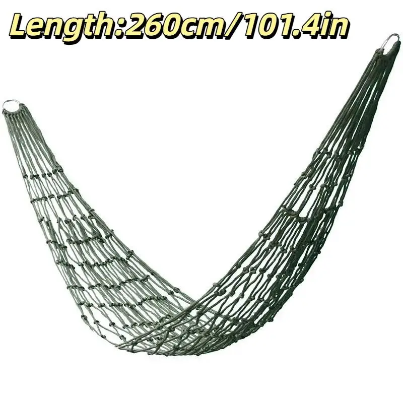 أرجوحة من حبل النايلون السميك للحديقة في الهواء الطلق، كرسي أرجوحة بسيط شبكي داخلي للاسترخاء والراحة