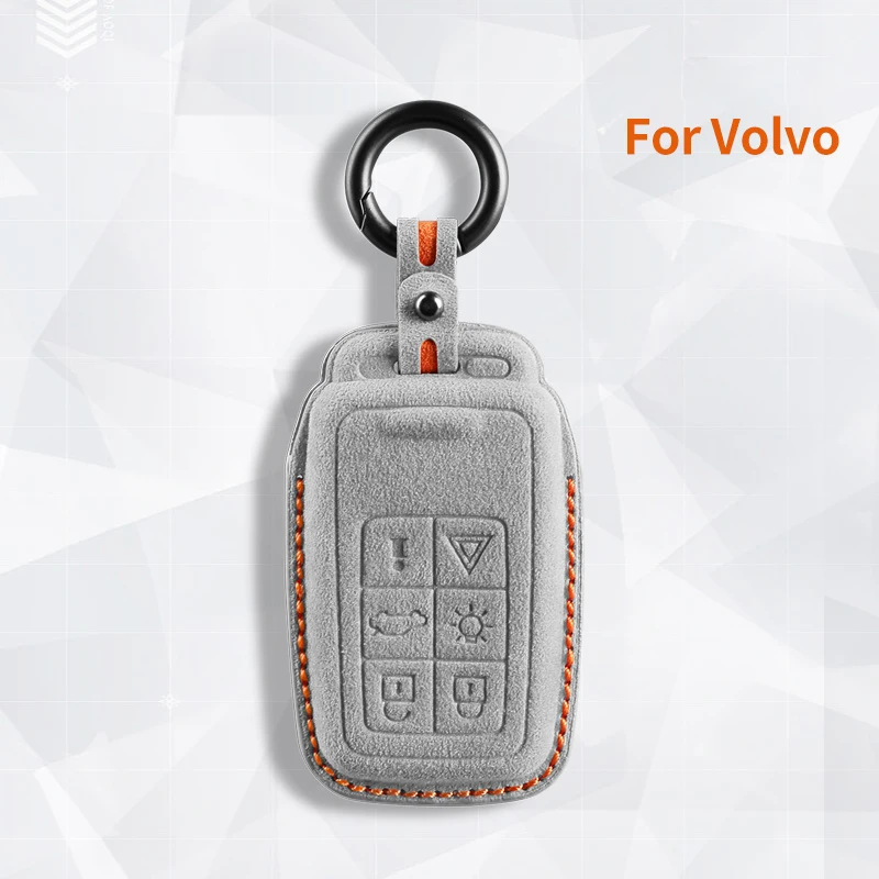 

Car Key Cover For Volvo S60 S80 V70 XC60 Suede Car Keychain For Volvo