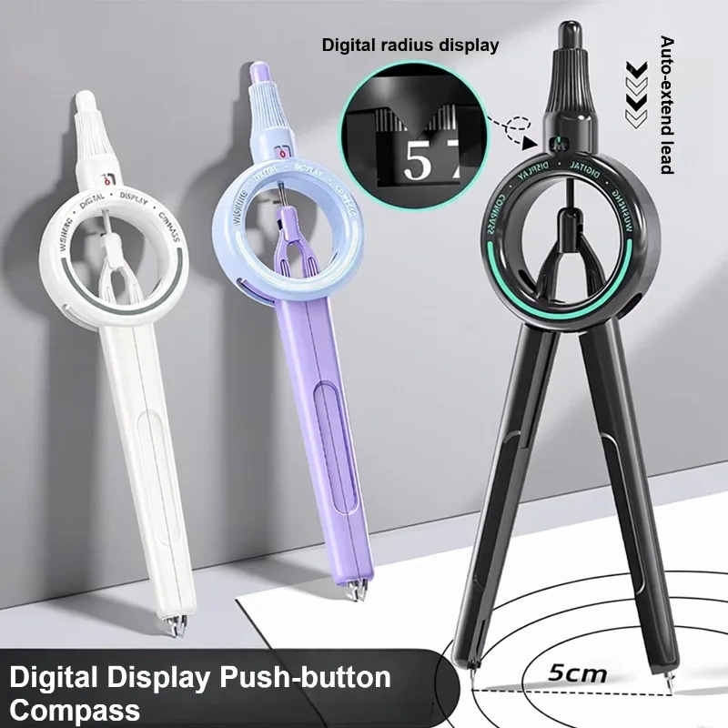 Digitaler Zeichenkompass mit integriertem Lineal und Skala für Schüler – Detail 1