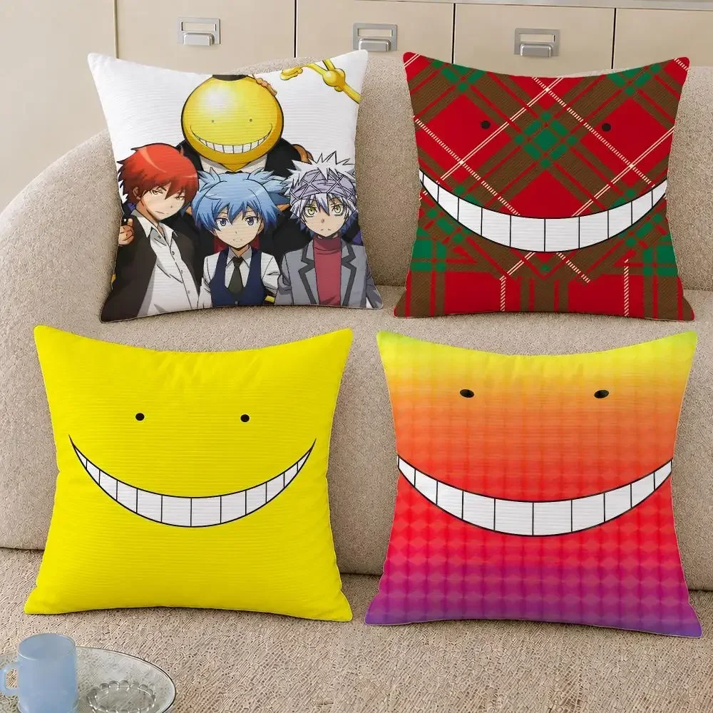 Anime Assassination Classroom Koro Sensei Cushion Cover Decorative Pillowcase Soft Short Plush Cozy Durable Sofa Home Decor