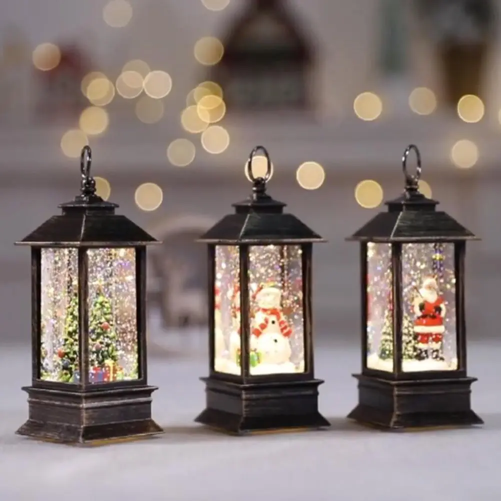 

Snowman Little Oil Light Lighted Holiday Lantern Portable Festival Lamp Decorations Desktop Luminous