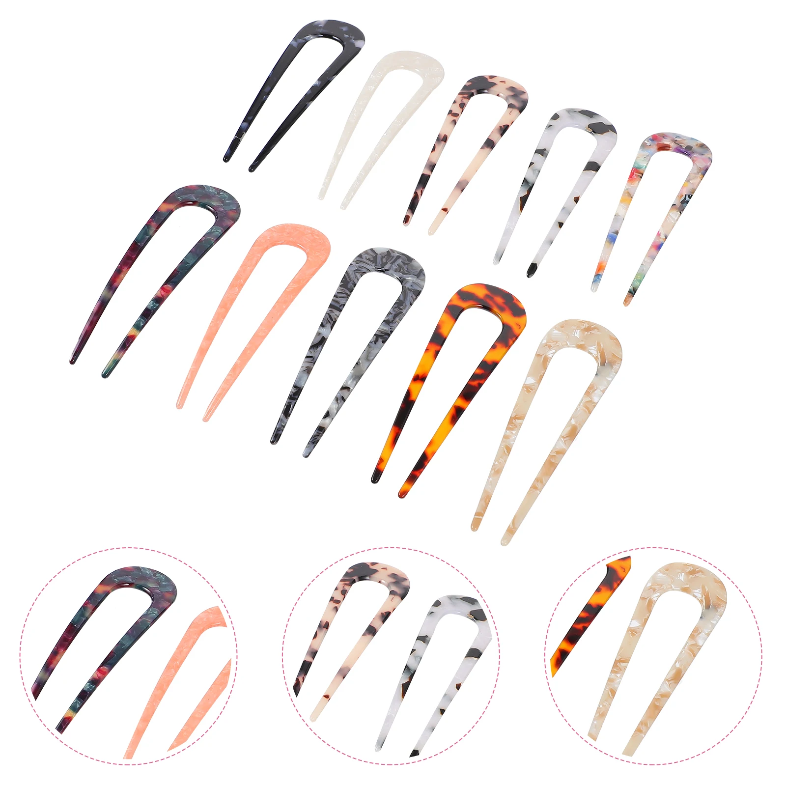 

10pcs Hairpin U Shaped French Forks Accessories Girls Hairstyle Clips Retro Practical Sturdy Photography Ceremonies
