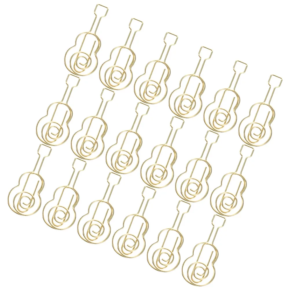 

30pcs Guitar Clips Metal Paper Clip Book Tags Office Supplies Creative Design Novelty Bookmarks Fun Stationery Gifts