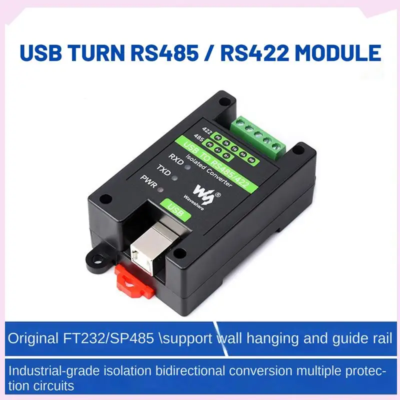 B24B Waveshare USB a RS485/422 Convertidor tipo carril FT232/SP485 Chip FT232RNL 300Bps-3Mbps Convertidor USB