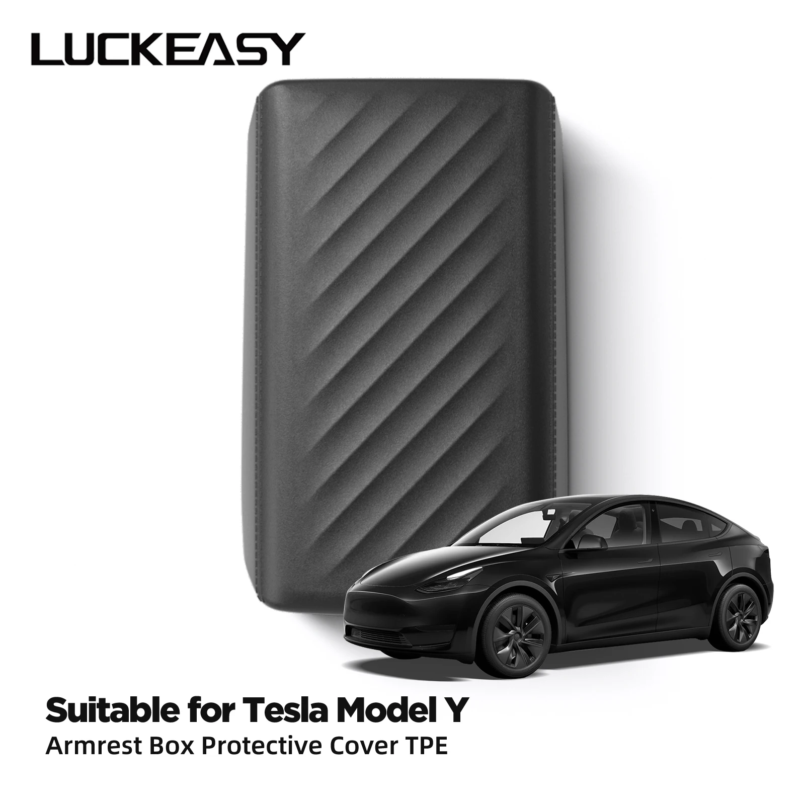 ل تسلا نموذج Y 2024-2025 مسند الذراع صندوق الغطاء الواقي التحكم المركزي مسند الذراع TPE حامي حصيرة اكسسوارات السيارات الداخلية #1