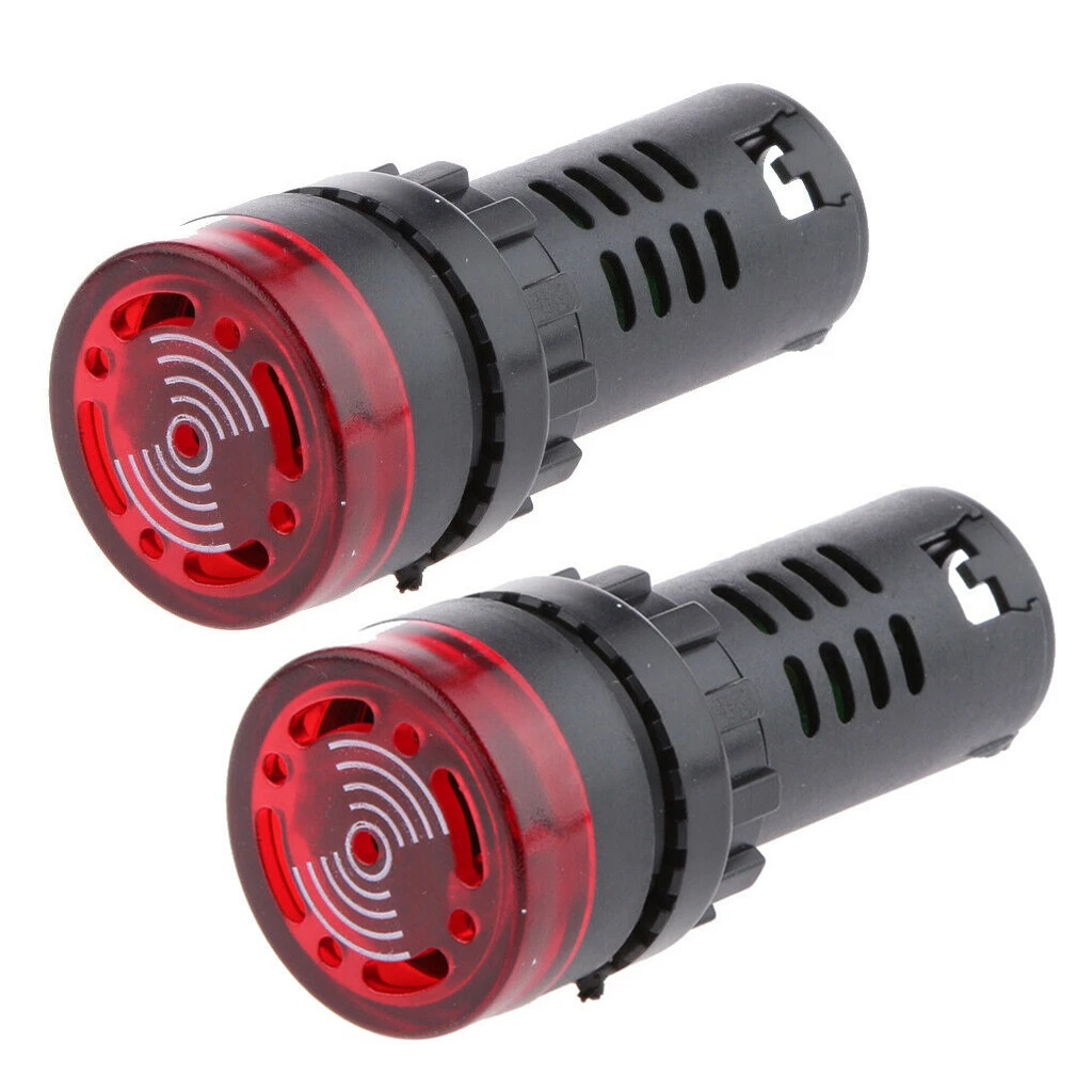 Buzzer 22mm/0.9 Inch Flash LED Alarm Indicator Light Signal Lamp Flashing metal Buzzer DC12V Intermittent Sound