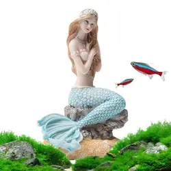 Mermaid Fish Tank Ornament Figurines Miniature Resin Decorations Artificial Aquarium Decor 6 Styles DIY Aquarium Desk Theme