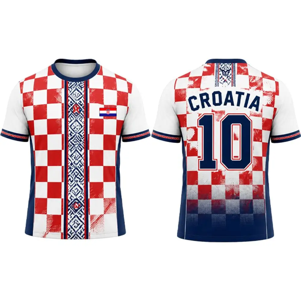 Croatia Flag Printed T-shirt Men Quick Dry Breathable Football Jersey Men's And Women's Casual Streetwear Short-sleeved Tops