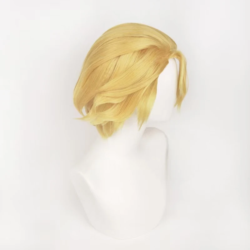 

Anime Dr. Stone Stanley Snyder Cosplay Wig Golden Pompadour Wig Heat Resistant Synthetic Fiber Rose Net Suitable for Cosplay