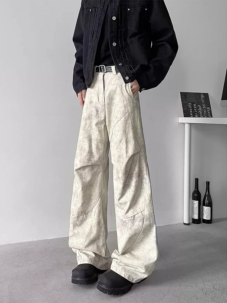 

Американские рабочие брюки для парашютистов, мужские весенне-осенние винтажные брюки свободного кроя с широкими штанинами, повседневные брюки для молодежи, износостойкие