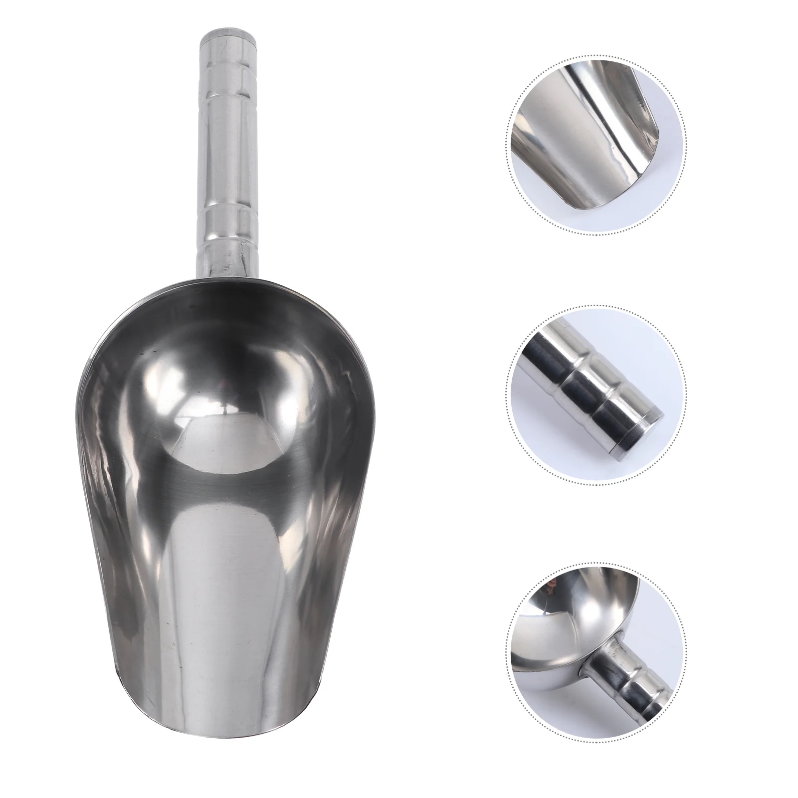 

Multifunctional Stainless Steel Pet Food Scoop Heavy Duty Rounded Design for Dry Goods Candy Nuts Baking Ingredients Coffee