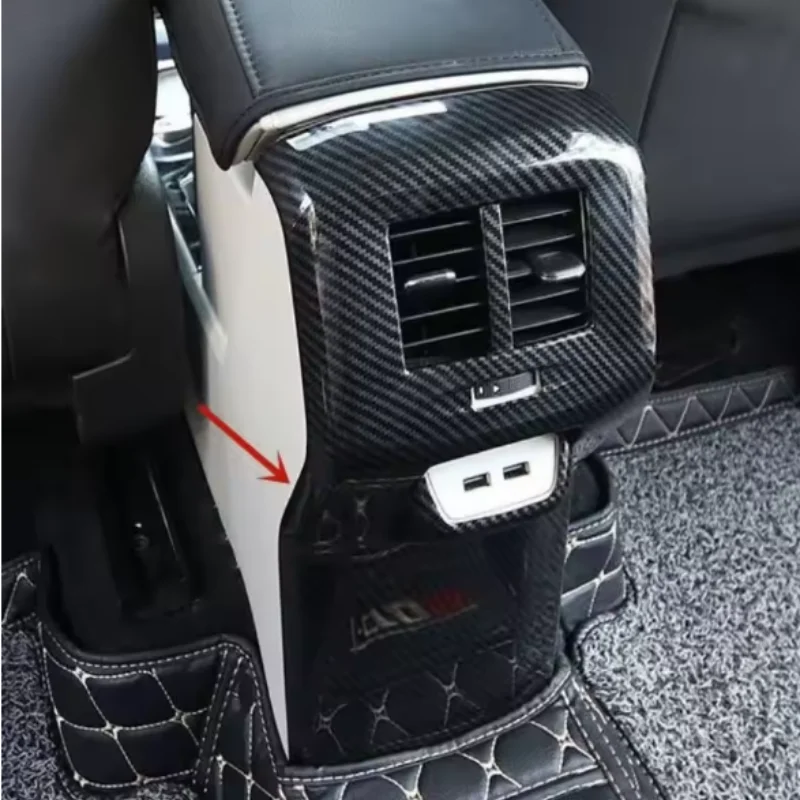 

For Volkswagen VW T-cross Tcross 2019 -2021 carbonfiber Rear Air Conditioning Outlet Vent Frame Sticker Car Accessories