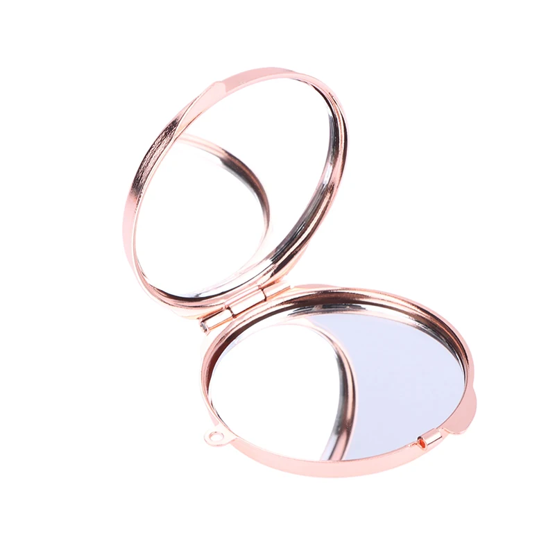 Mini porte-clés miroir pliant, cœur rond, ovale, forme carrée, miroir de maquillage cosmétique Double face en métal pour les essentiels en déplacement