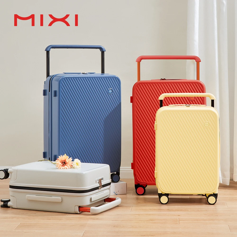 

Mixi Wide Handle Travel Luggage Suitcase Rolling Spinner Wheels Hardside PC TSA Lock 20 24 Inch Unisex