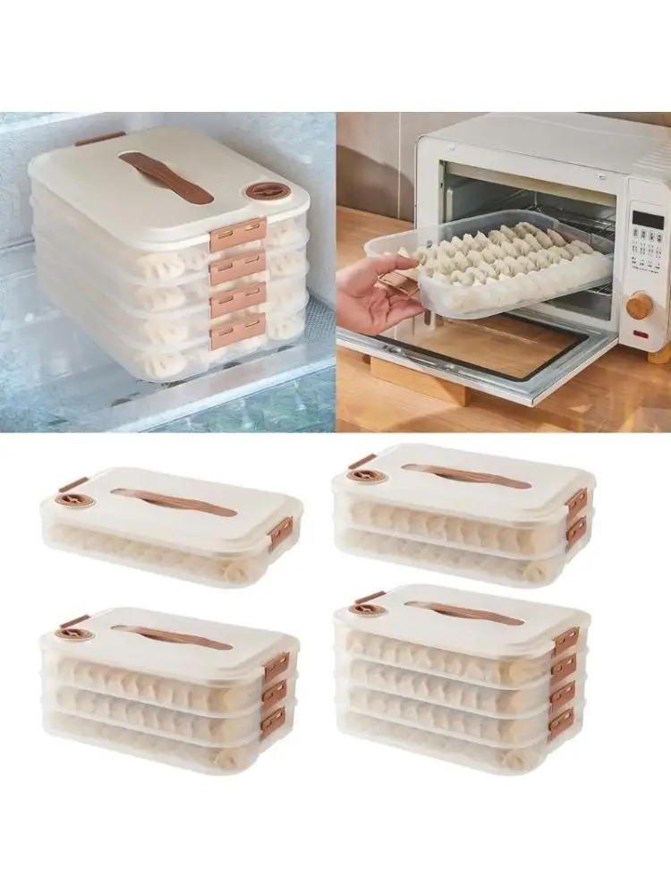  Multi-layer Dumpling Storage Box with Lid Restaurant Dining Room Kitchen Froze