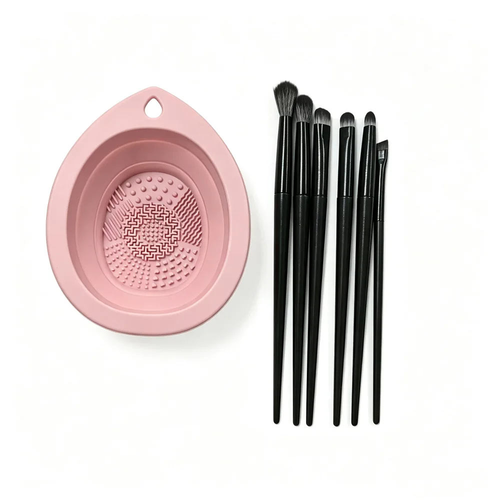 vvocci Eye Makeup Blending Brush Soft Makeup Brushes Powder Puff Beauty Cleaning Tools Hair Portable Full Set view 4