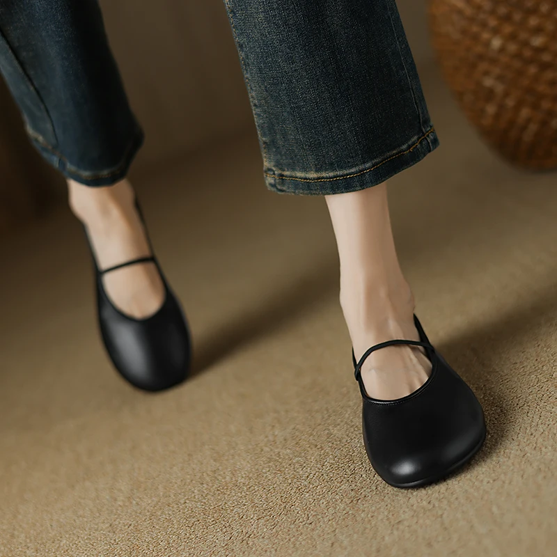 

Woman Flats Sheepskin Basic Style Round Toe Ballet Shoes Slip On Woman Soft Flats Spring Autumn Casual Loafers Korea Style