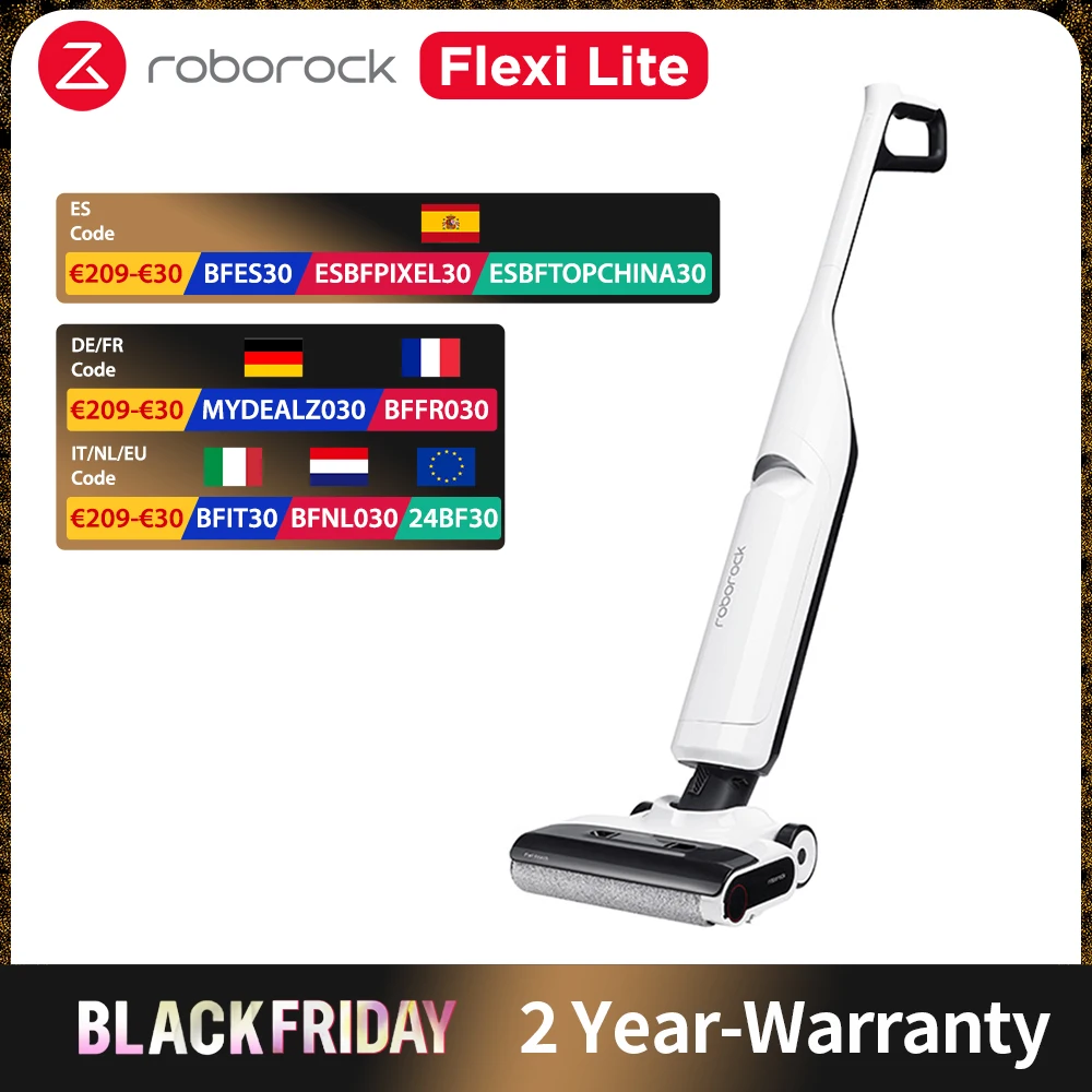 Roborock Flexi Lite Wet and Dry Vacuum Cleaner 17000Pa Suction Samrt Cleaning Flexible Lightweight Roller-Cleaning