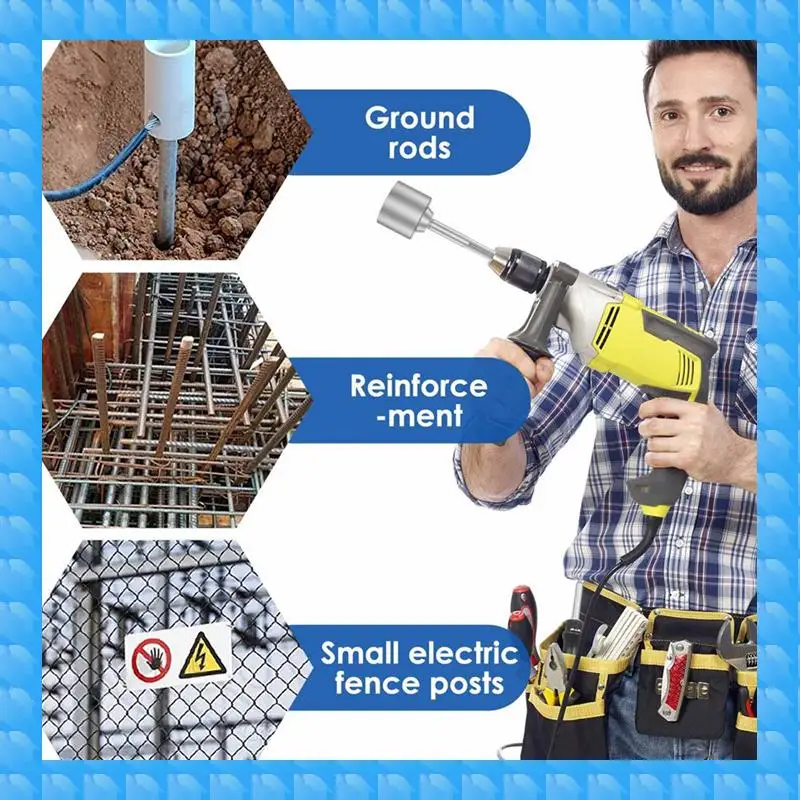 

Ground Rod Driver 30Mm Heavy Duty Steel Drill Bit Driver Wear Resistant Wide Compatibility Ground Rod Bits Socket Parts