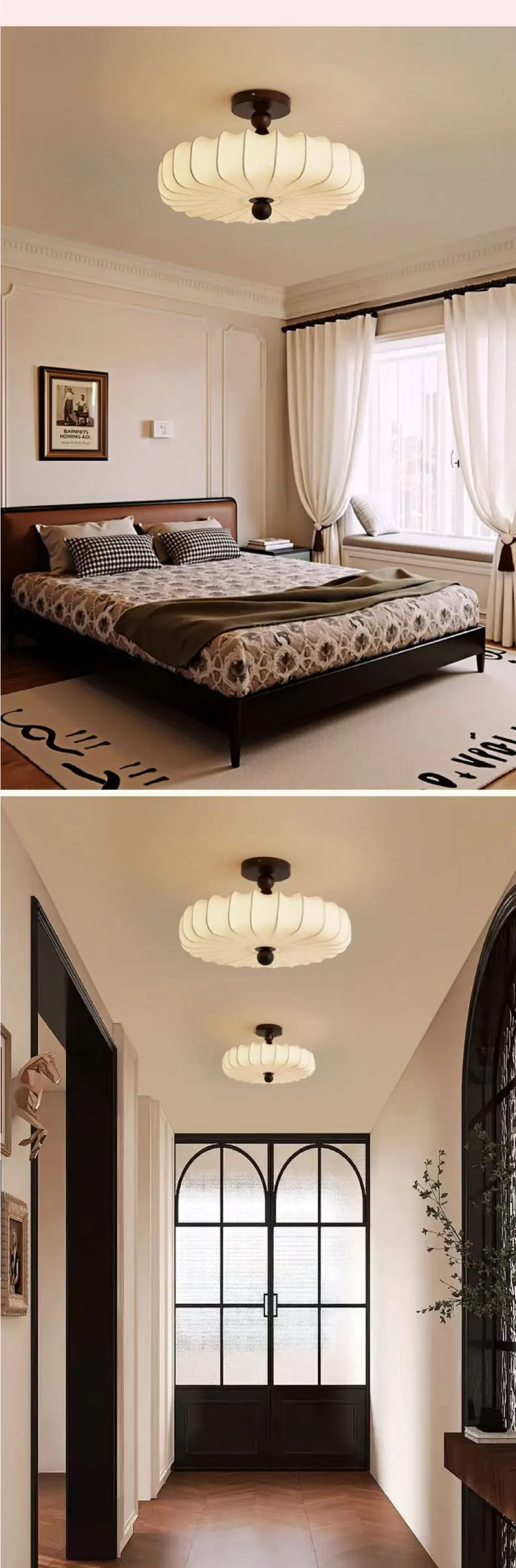 Nordic E27 LED Ceiling Lamp Bedroom Minimalism Chandelier
